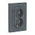 ATLASDESIGN РОЗЕТКА двойная с заземлением со шторками, 16А, в сборе, ГРИФЕЛЬ