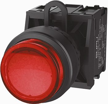 Кнопка серии TS2 с подсветкой, 6V, AC/DC, выпуклый тип, автоматическая блокировка, красн.