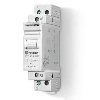 Модульное электромеханическое шаговое реле; 1NO 16А, 2 состояния; контакты AgNi; питание 8В АC; ширина 17.5мм; степень защиты IP20