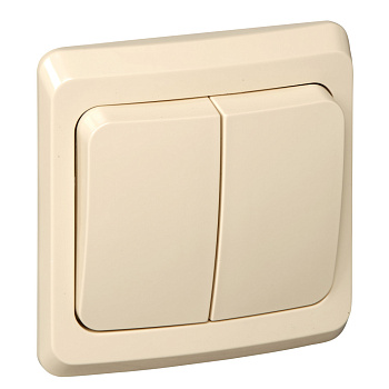 ЭТЮД С/У 2-клавишный ВЫКЛЮЧАТЕЛЬ 10 АХ, КРЕМОВЫЙ, Россия