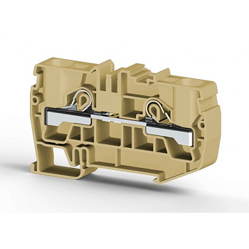 Клеммник пружинный быстрозажимной (Push in), 16 мм.кв. (бежевый); PYK 16