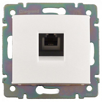 Розетка телефонная Legrand Valena RJ11 4 контакта 1 коннектор (белая)    774438