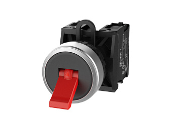 Тумблер серии TS2 с металлическим кольцом, утопленный тип, мгновенное действие, красн.