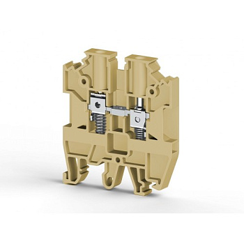 Клеммник на DIN-рейку с пружиной 4мм.кв. (бежевый); AVK-Y4