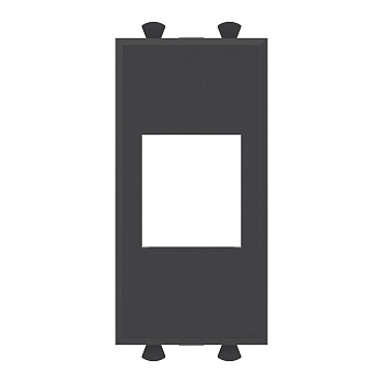 Адаптер без шторки для Keystone, "Avanti", "Черный матовый", 1 модуль