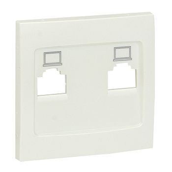 Валенсия лицевая панель розетки RJ-45 2-местная жемчуг EKF PROxima Валенсия лицевая панель розетки RJ-45 2-местная жемчуг EKF PROxima