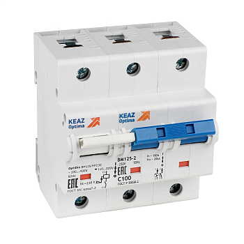 Выключатель автоматический модульный с независимым расцепителем OptiDin BM125-2C80-НР-8ln-УХЛ3 Выключатель автоматический модульный с независимым расцепителем OptiDin BM125-2C80-НР-8ln-УХЛ3