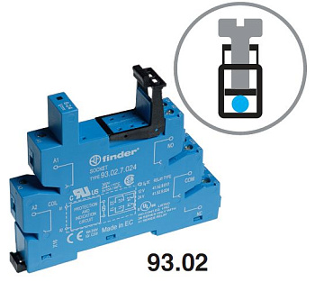 Розетка с винтовыми клеммами (с зажимной клетью) для реле 41 серии; питание 24В АС/DC; в комплекте пластиковая клипса; опции: LED Розетка с винтовыми клеммами (с зажимной клетью) для реле 41 серии; питание 24В АС/DC; в комплекте пластиковая клипса; опции: LED