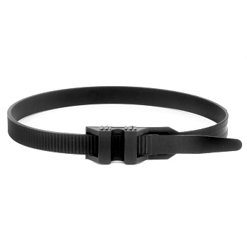 Хомут P6.6 с плоским замком, черный 9x300 Хомут P6.6 с плоским замком, черный 9x300