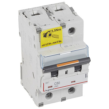 Автоматический выключатель DX3 2П C80 25кА