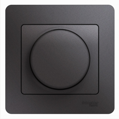 GLOSSA СВЕТОРЕГУЛЯТОР (диммер) поворотный, 300Вт, в сборе, ГРАФИТ