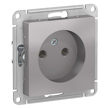 ATLASDESIGN РОЗЕТКА без заземления без шторок, 16А, механизм, АЛЮМИНИЙ