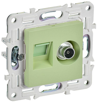 SKANDY Роз. двойная TV+RJ45 кат.6 SK-A15M мятн. IEK