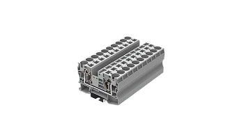 Клемма на DIN-рейку пружин. 16 мм2 2 конт. проходная серая