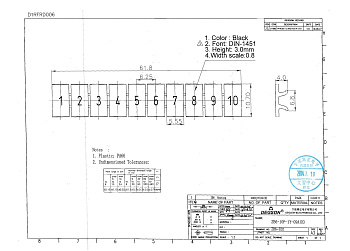 ZB6-10P-19-09A(H), Маркировка для клемм DC/DS, 5мм, 1-10 (10 шильдиков), шт