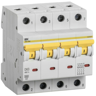 Выкл. авт. ВА47-60M 4Р 63А 6кА D IEK