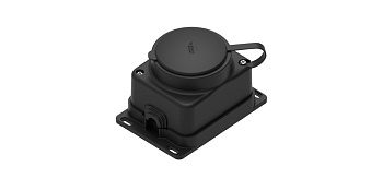 MultiSet Колодка 1х розетка 2К+З каучуковая 16А/250В IP44 Чёрная