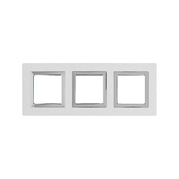 Рамка из алюминия, "Avanti", серая, 3 поста (6 мод.)